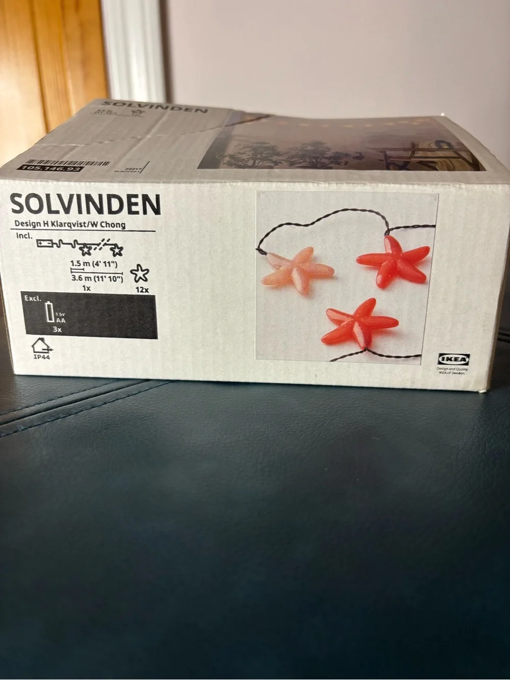 IKEA SOLVINDEN Star String Lights in Warm Yellow